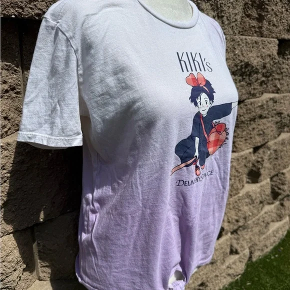 Kiki's Delivery Service kids youth XL Shirt - White and Purple - Picture 2 of 5